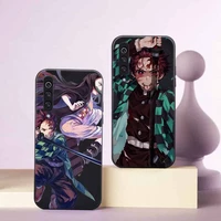 demon slayer anime cartoon phone case black color for samsung s21 ultra s20 fe s10 note 20 10 plus a52 a32 a12 a72 a71 coque