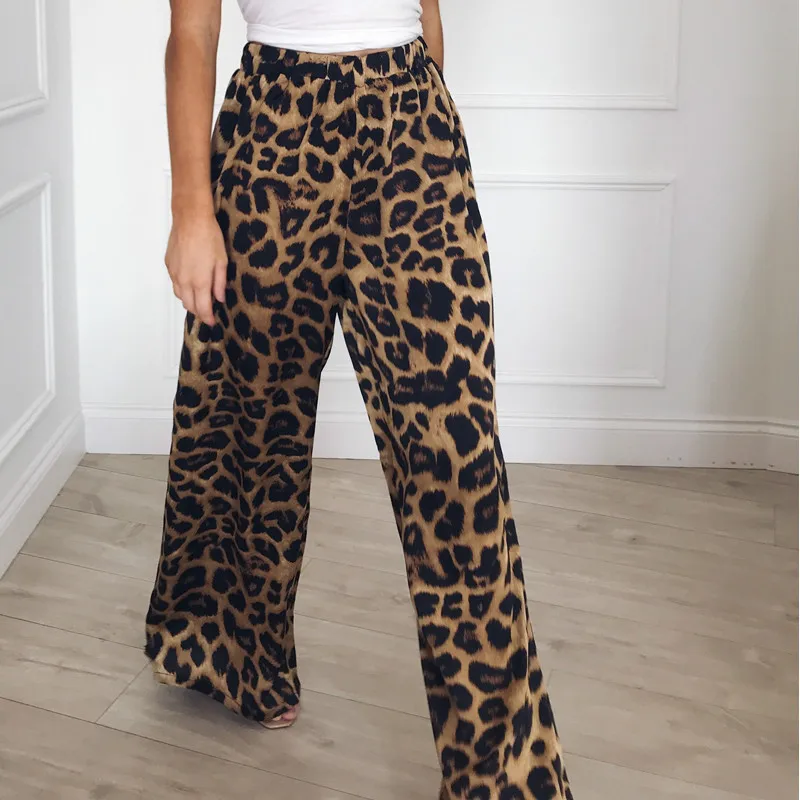 Брюки женские с леопардовым принтом и змеиным повседневные модные штаны