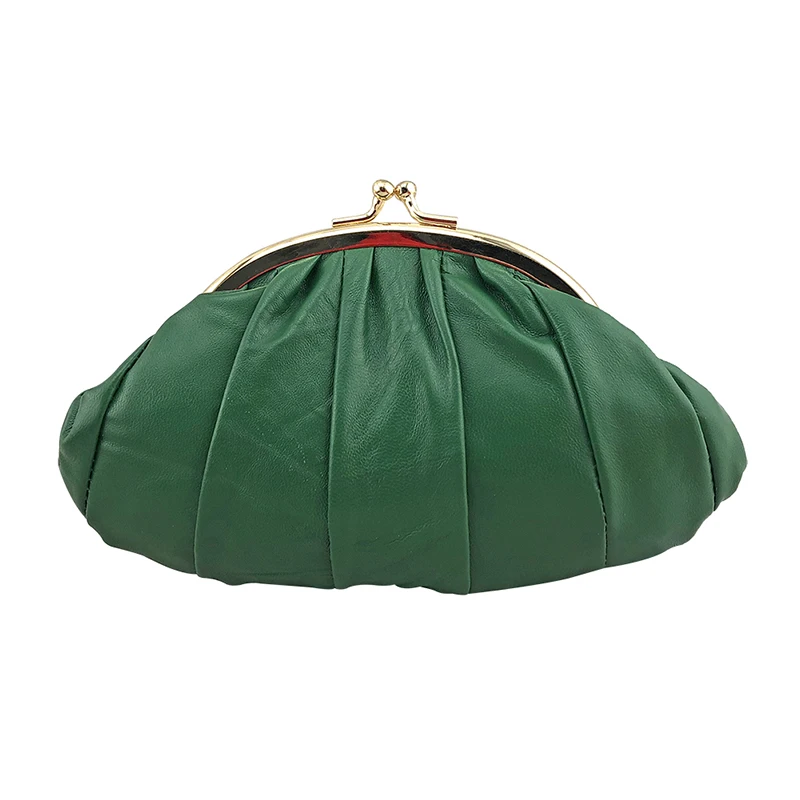 green1028 NICOLE& CO Кошелек для монет из натуральной кожи Женский кошелек из овечьей кожи с металлическим замком Держатель для карт кошелек новая маленькая сумка - Цвет: green1028