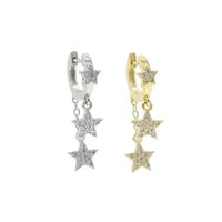 fashion star design tassel cz star charm dangling earring for women girl trendy jewelry