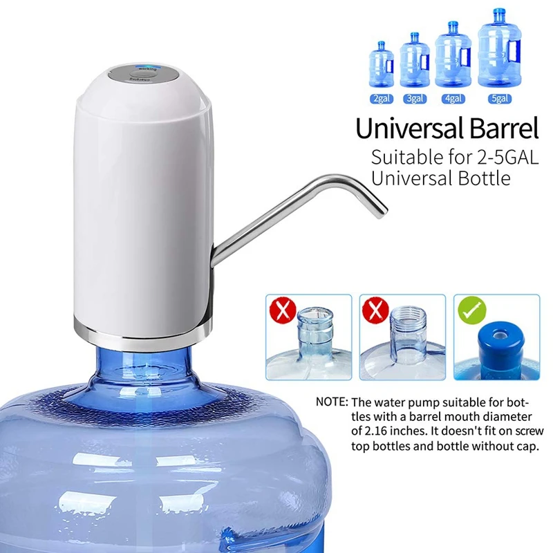 XMX-Water Bottle Pump Electric Drinking Water 5 Gallon Cooler Dispenser Usb Charging Portable | Бытовая техника