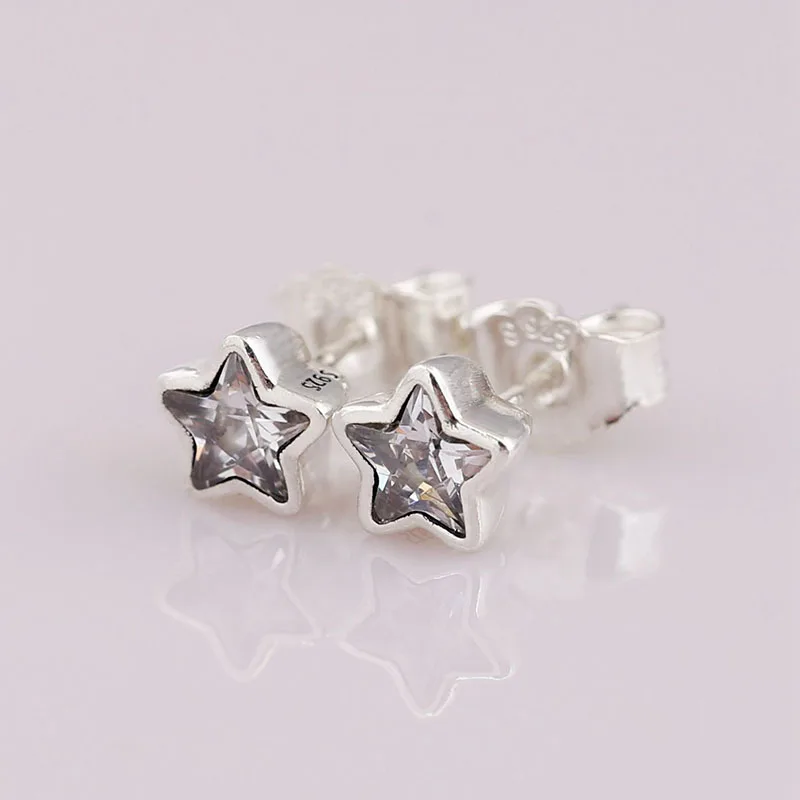 

Original S925 Sterling Silver Pan Earring New Bright Star Simple Star Earrings For Women Wedding Gift Fashion Jewelry