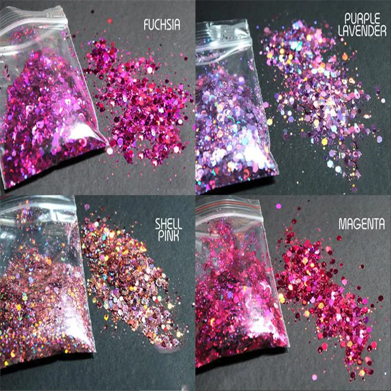 50g/Bag 3D Nail Flake Sequins Hexagon Mixed Size Flakes Holographic Glitter Powder Manicure UV Polish Nail Sequins DIY Flake *F images - 6