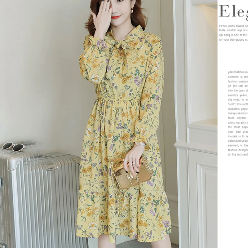 Женское шифоновое платье с длинным рукавом повседневное облегающее