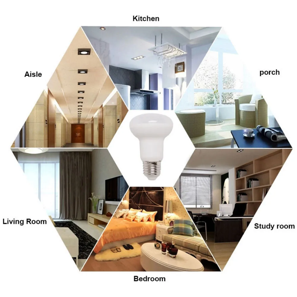 220 В Светодиодная лампа E27 E14 грибной тип затемнения R39 R50 R63 R80 Bombillas Точечный