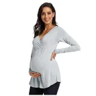 Топ для кормящих матерей, рубашка для кормящих матерей, женская одежда с длинным рукавом для беременных женщин