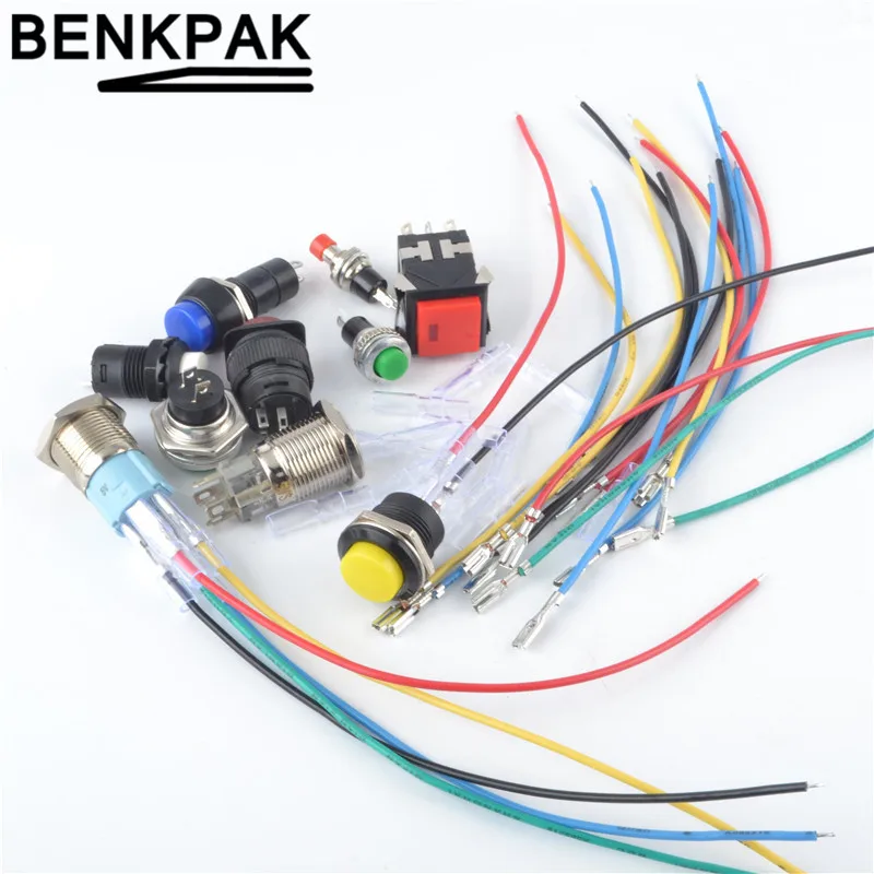 20 шт. кабельный разъем для кнопочного переключателя металлический проводной