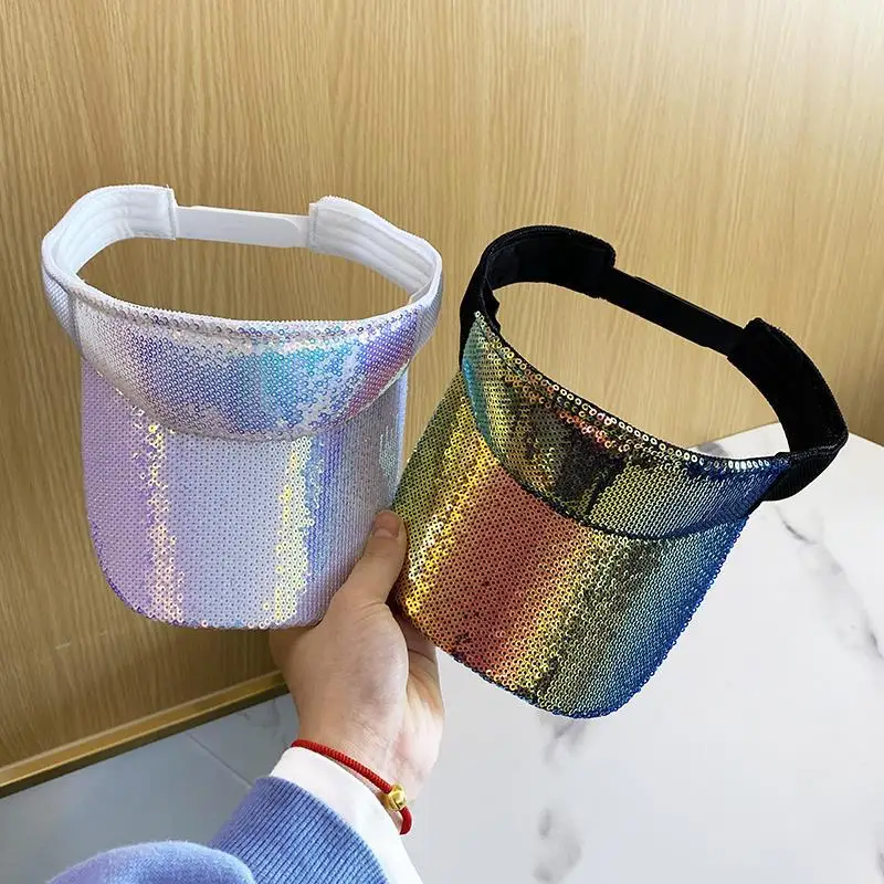 Шляпа пустая женская летняя с градиентом кепка блестками универсальная уличная