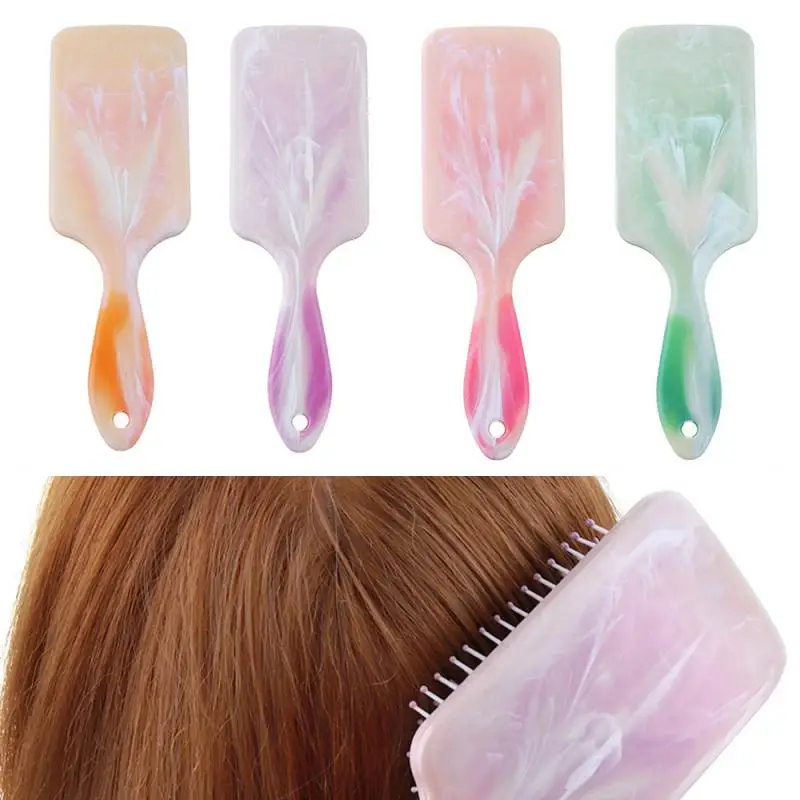 Пластиковая щетка для волос с мраморным узором 4 цвета Массажная мокрых и