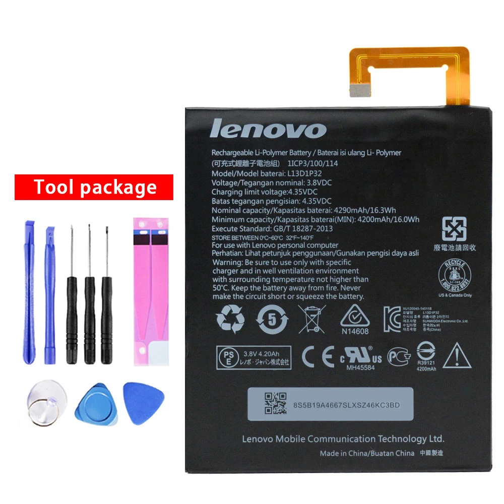 Аккумулятор Lenovo L13D1P32 для планшета 4290 мАч Lepad A5500 Tab оригинальный литий-ионный
