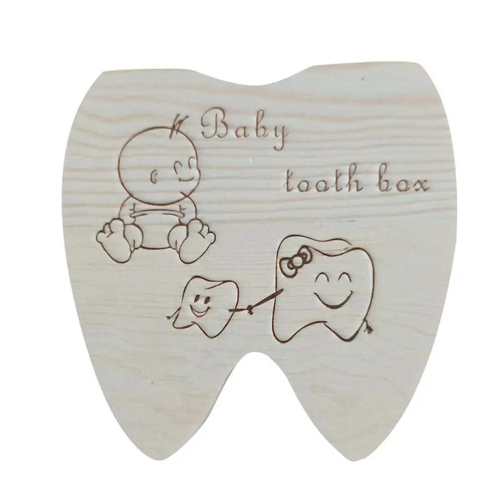

Детская зубная коробка английский деревянный органайзер для молочных зубов для маленьких мальчиков подарок для девочек Сувениры хранения ...