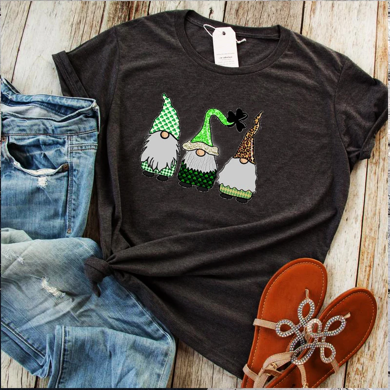 

Женская винтажная рубашка с принтом гномов в стиле панк