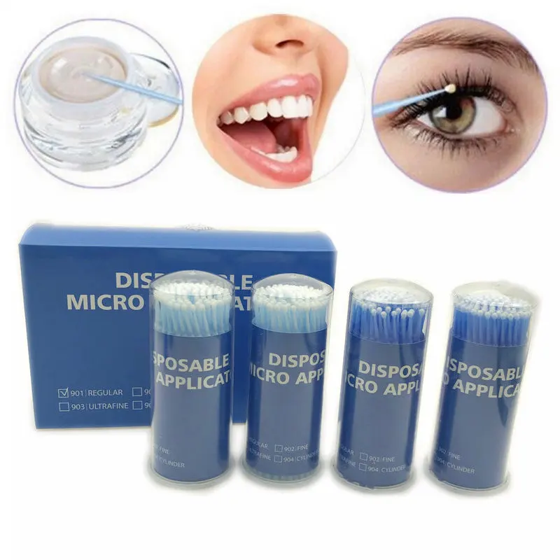 

400Pcs Dental Micro Brush Disposable Materials Tooth Applicators Disposable Makeup Eyelashes Brushes