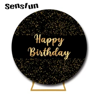 sensfun round circle photography backgrounds black with gold glitter kids adult birthday party backdrops for photo studio custom
