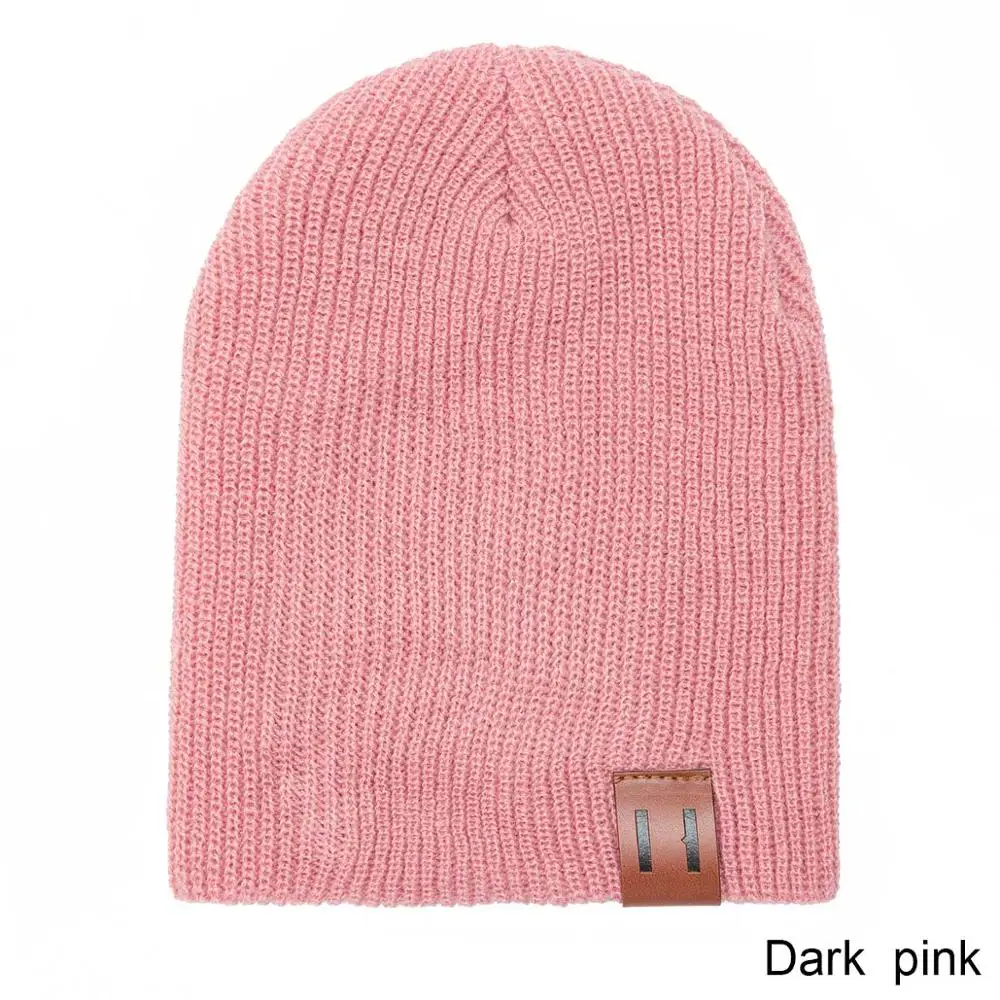 pink 2 Модная осенне-зимняя шапка и шарф для женщин, детская шапка и шарф, одноцветная Шапка-бини, шапка и снуд для мальчиков и девочек - Цвет: pink 2