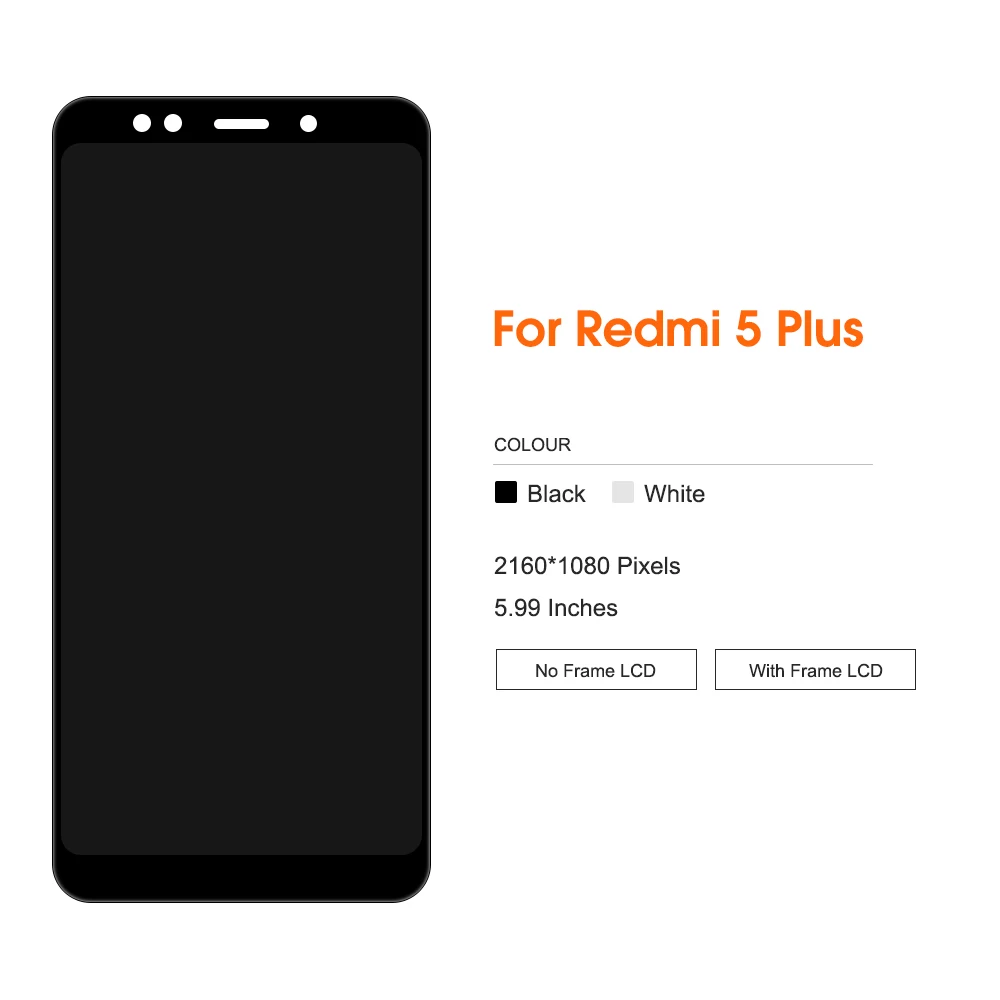 100% оригинальный экран для Redmi5 Plus LCD MEG7 MEI7 Xiaomi Redmi 5 ЖК-дисплей + рамка 10 сенсорный