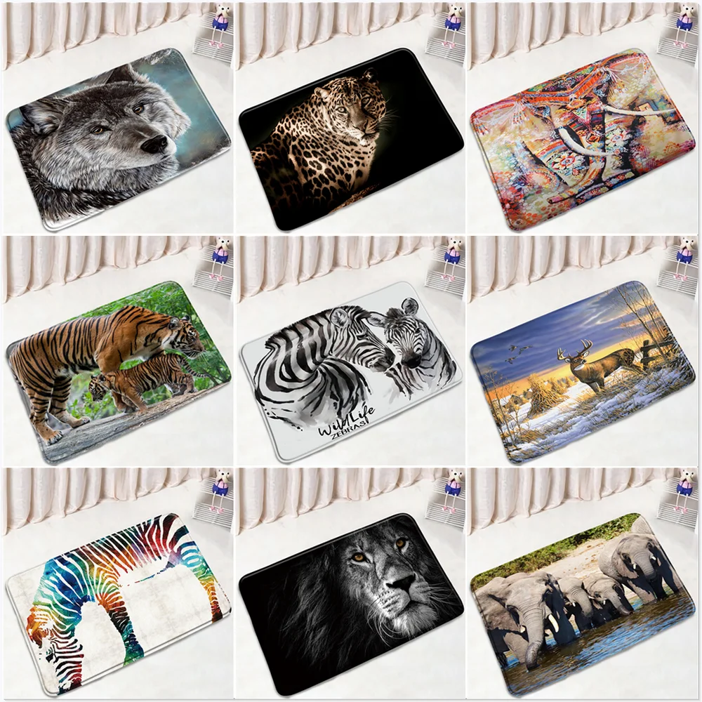 Противоскользящий коврик для ванной с африканскими животными - Цена: 1232.15