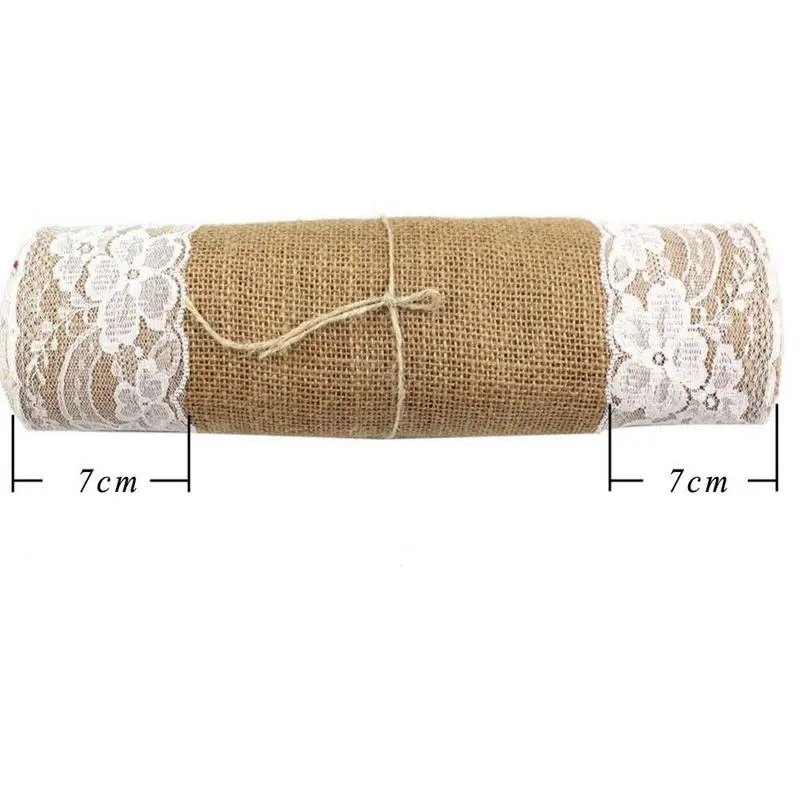 Настольная дорожка из джута Холст кружево украшение стола коврик 30x275