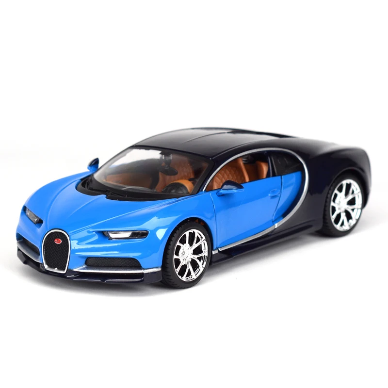Chiron Blue Maisto 1:24 Bugatti чугун спортивный автомобиль статическая литая модель сплава Модель автомобиля - Цвет: Chiron Blue