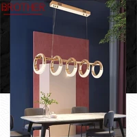 brother nordic chandelier lamp fixtures modern pendant lights five rings led home for home decoration
