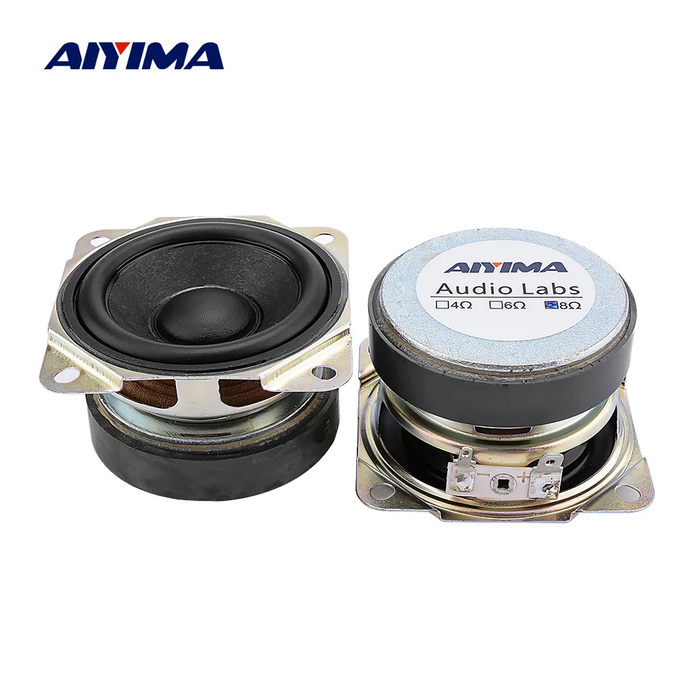 

AIYIMA 2Pcs 2.5 Inch Full Range Mini Speaker Units 8 Ohm 10W Sound Amplifier Music Speaker Driver Loudspeaker DIY Home Theater