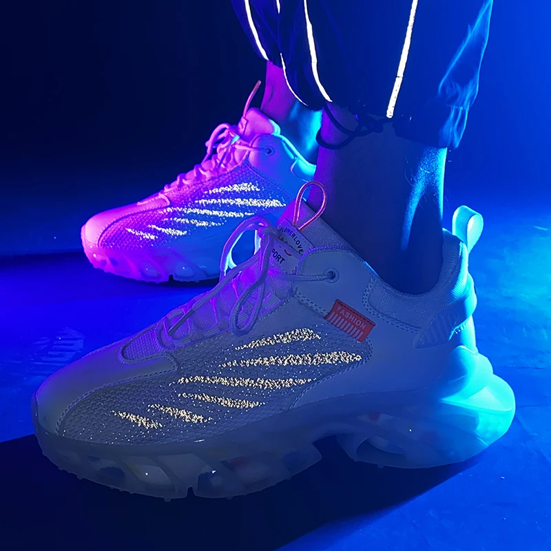 

Damping Sneakers for Men Breathable Mesh Men's Running Shoes Non-Slip Man Sports Footwear Comfortable Walking Athletic Size 45