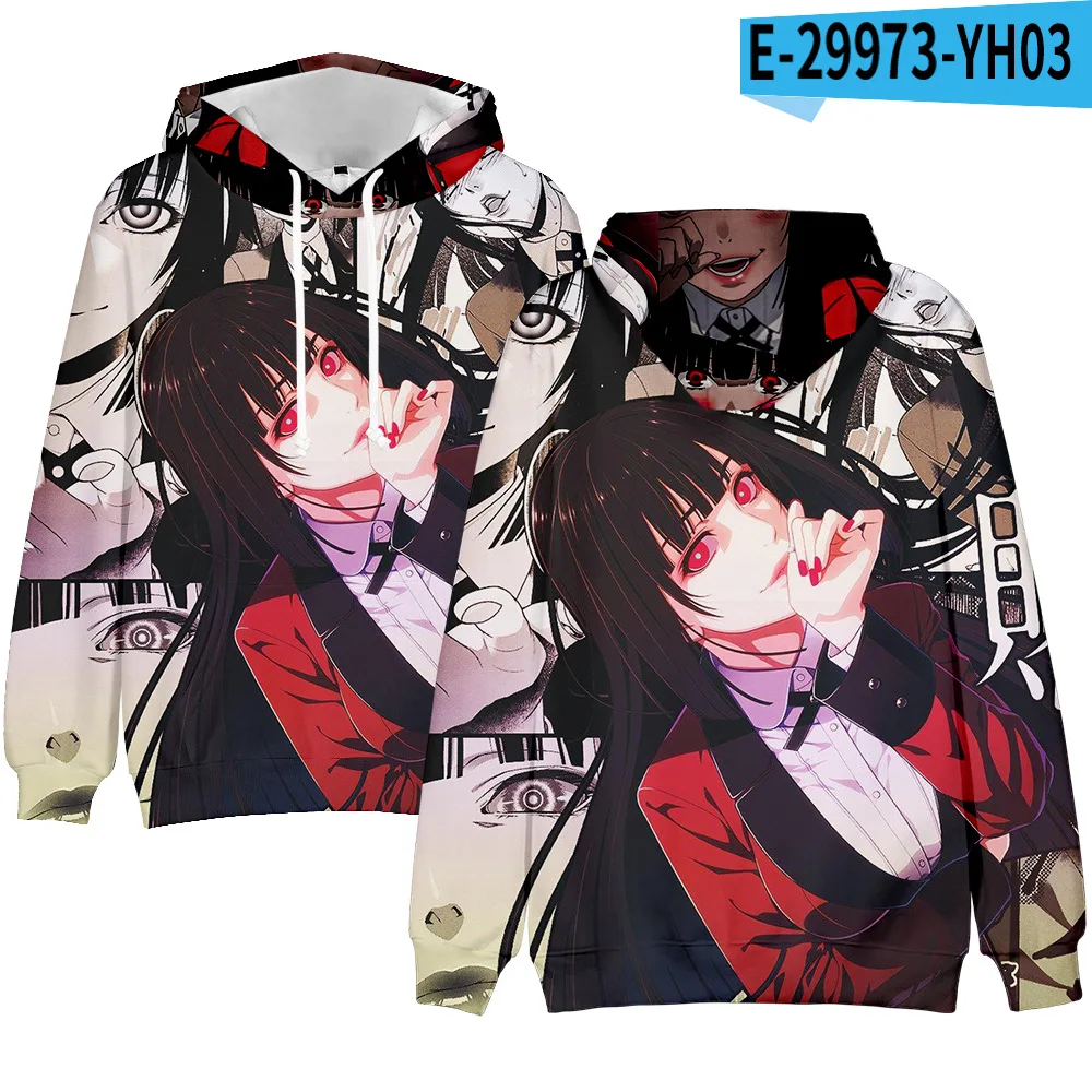 Толстовка Kakegurui для мужчин и женщин кофта с аниме принтом модная уличная одежда в