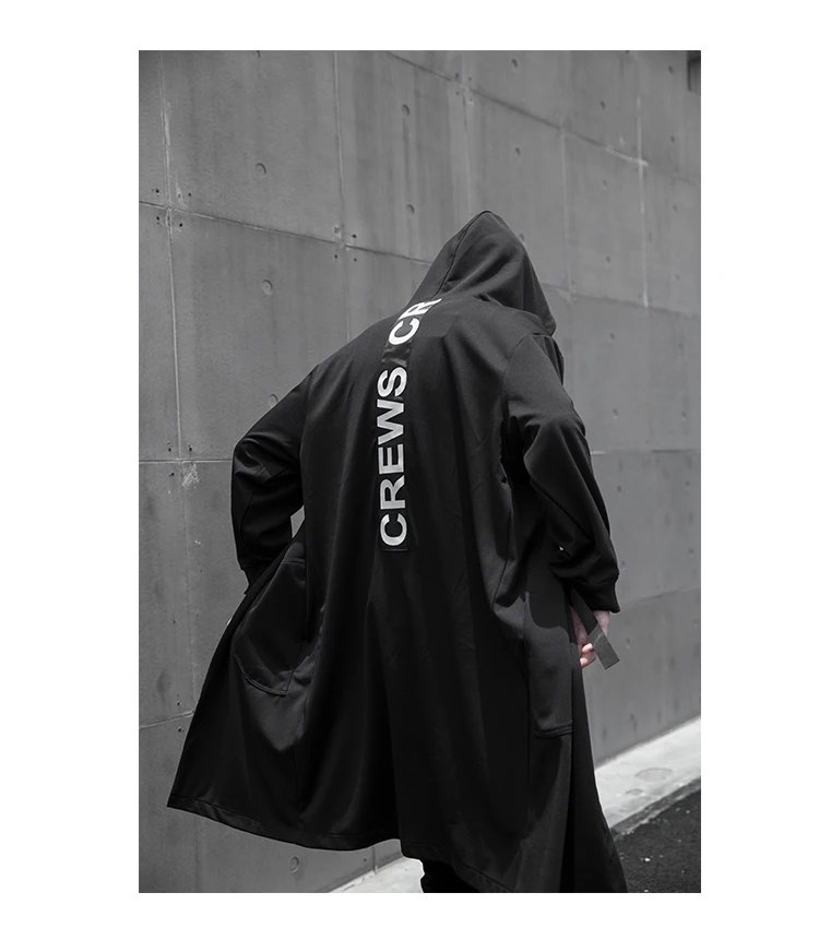 Тренч Una Reta Мужская мода Diablo стиль Harajuku ветровка мужская повседневная верхняя одежда хип хоп Уличная с капюшоном плащ пальто