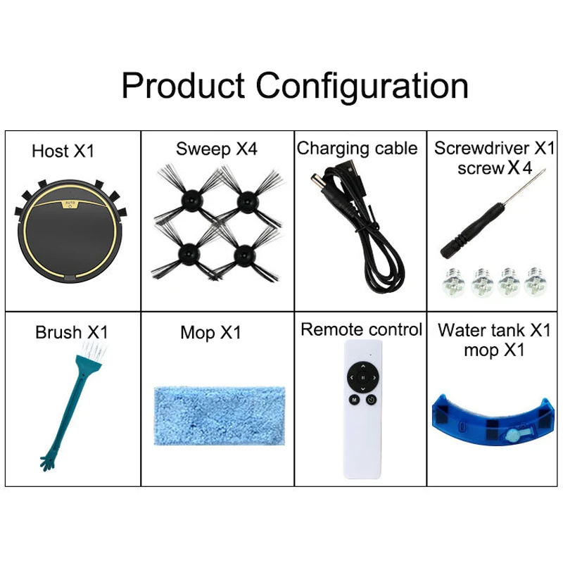 

2800Pa Robot Vacuum Cleaner Wet and Dry Vacuum Cleaner Mop with Water Tank Remote Control Timing Smart Carpet Cleaner Machine