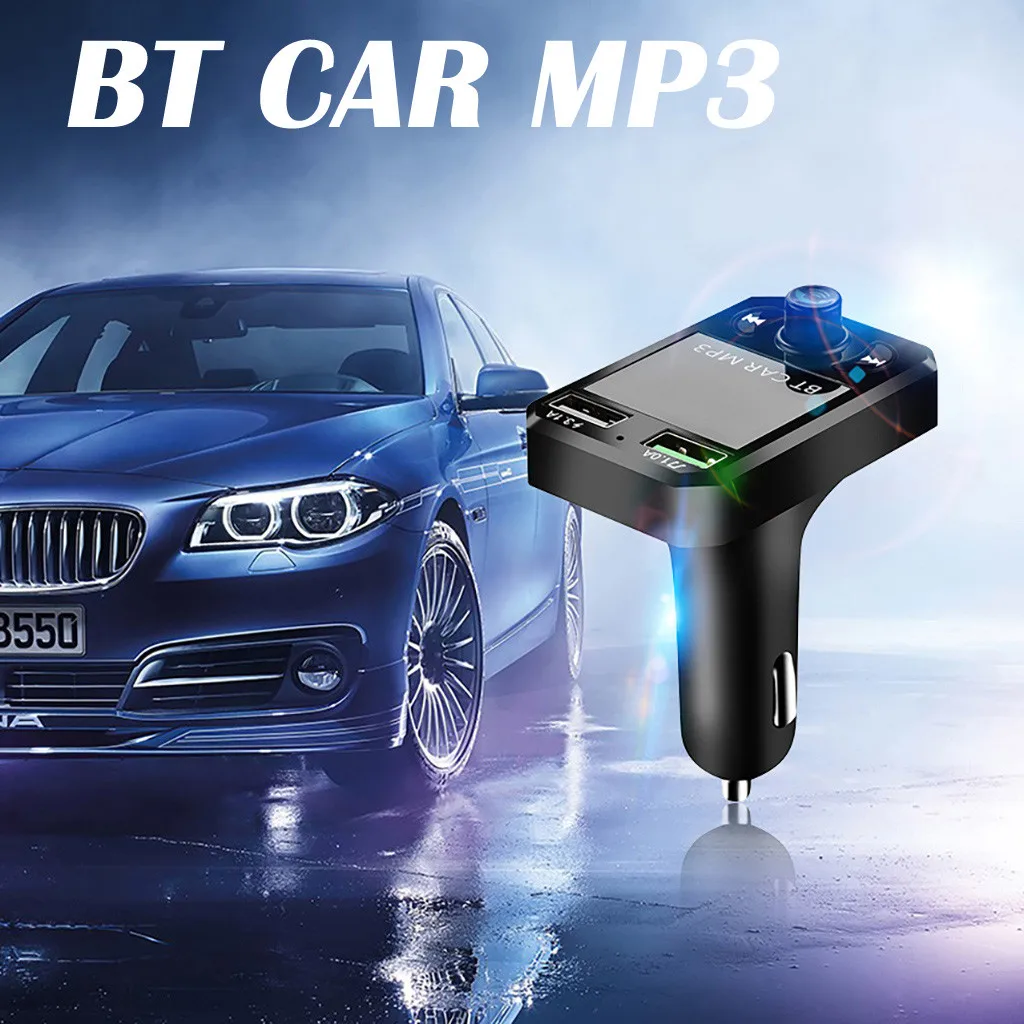 Громкой связи вызов автомобильное зарядное устройство беспроводное Blueteoth fm-передатчик радио приемник Mp3 музыка стерео адаптер двойной USB порт зарядное устройство# P10