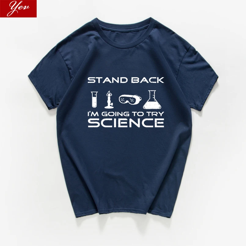 Stand back i am'm to try science забавная Футболка мужская хип-хоп хипстерская уличная футболка homme мужская одежда harajuku Топ