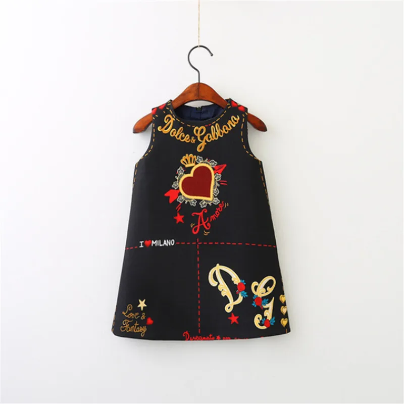 

Платье для девочек с цветочной вышивкой, на весну-осень