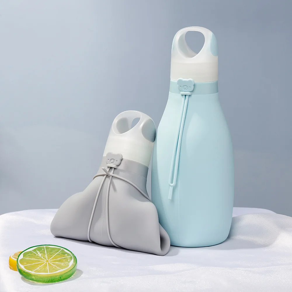 Складной силиконовый спортивный ТЕРМОС Портативный Герметичная Бутылка Для