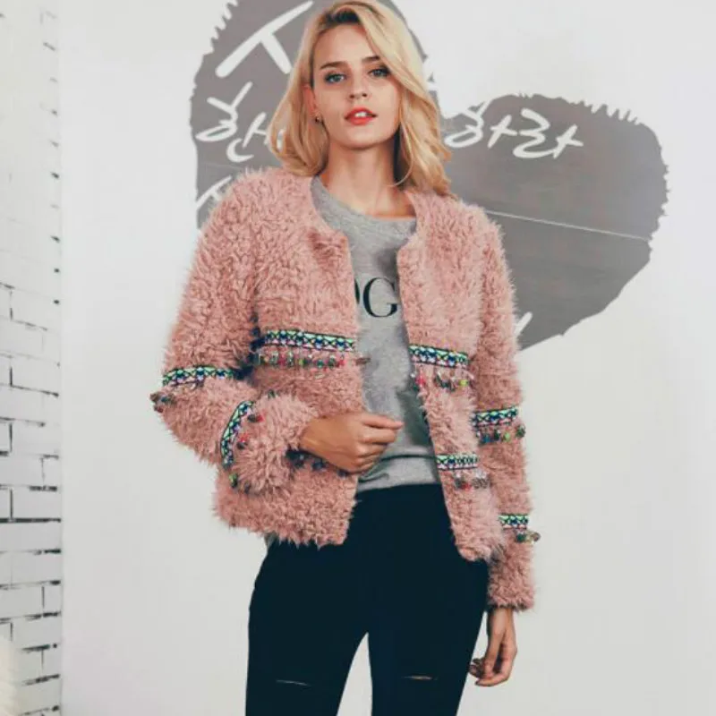 Женская куртка из искусственного меха искусственный мех ягненка плюшевая парка