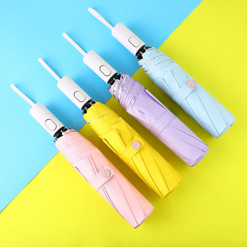 Автоматический складной зонт для женщин и мужчин модный ветрозащитный черный от