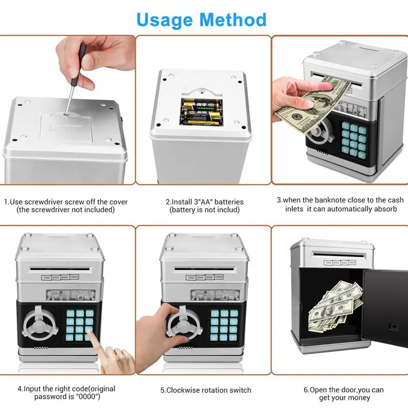 Мультфильм электронный ATM пароль Копилка наличные монета может авто прокрутки