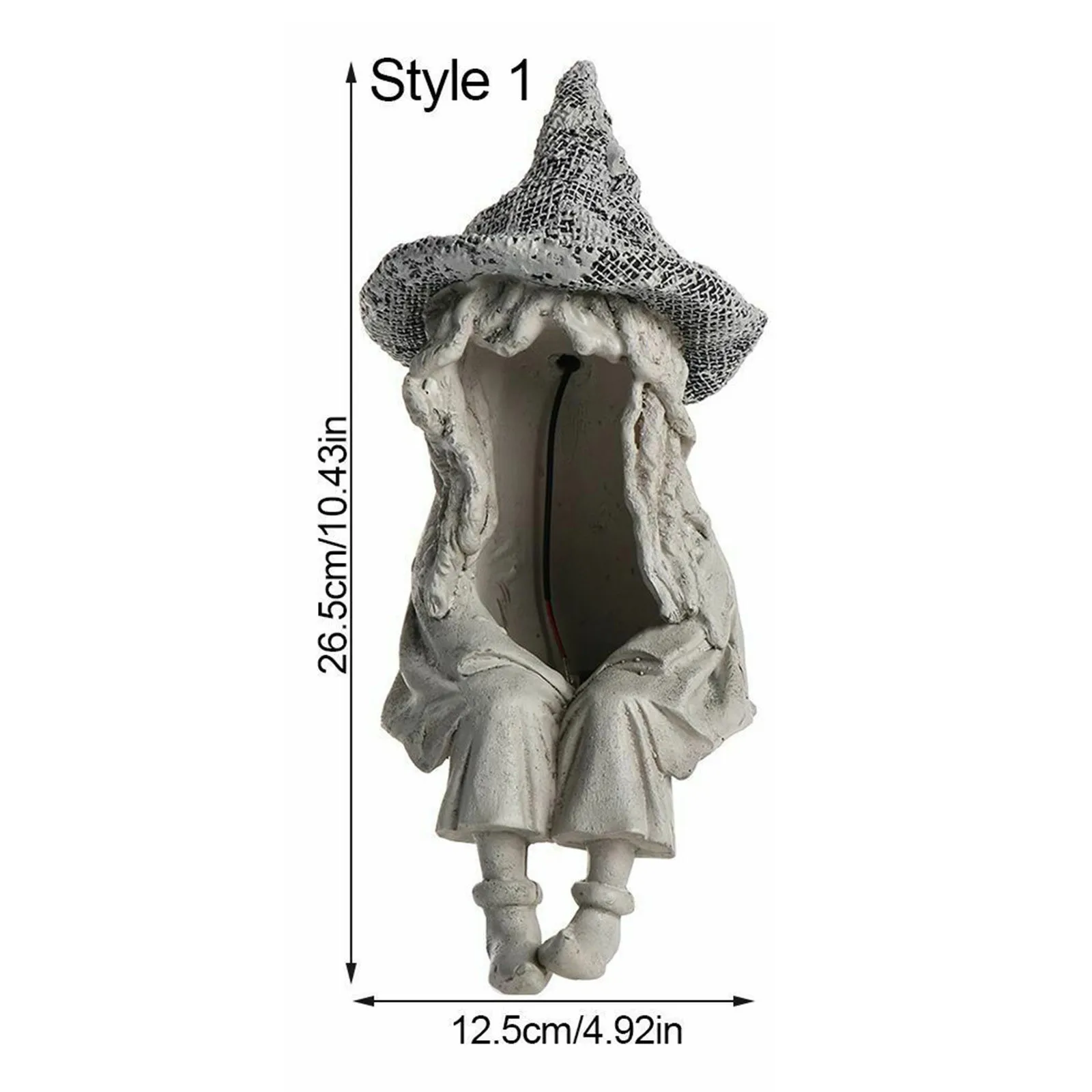 

Witch Solar Light LED Garden Courtyard Decor Halloween Spirit Ghost Clothes Resin Ornaments for Home Decor Yard Full of Mystery