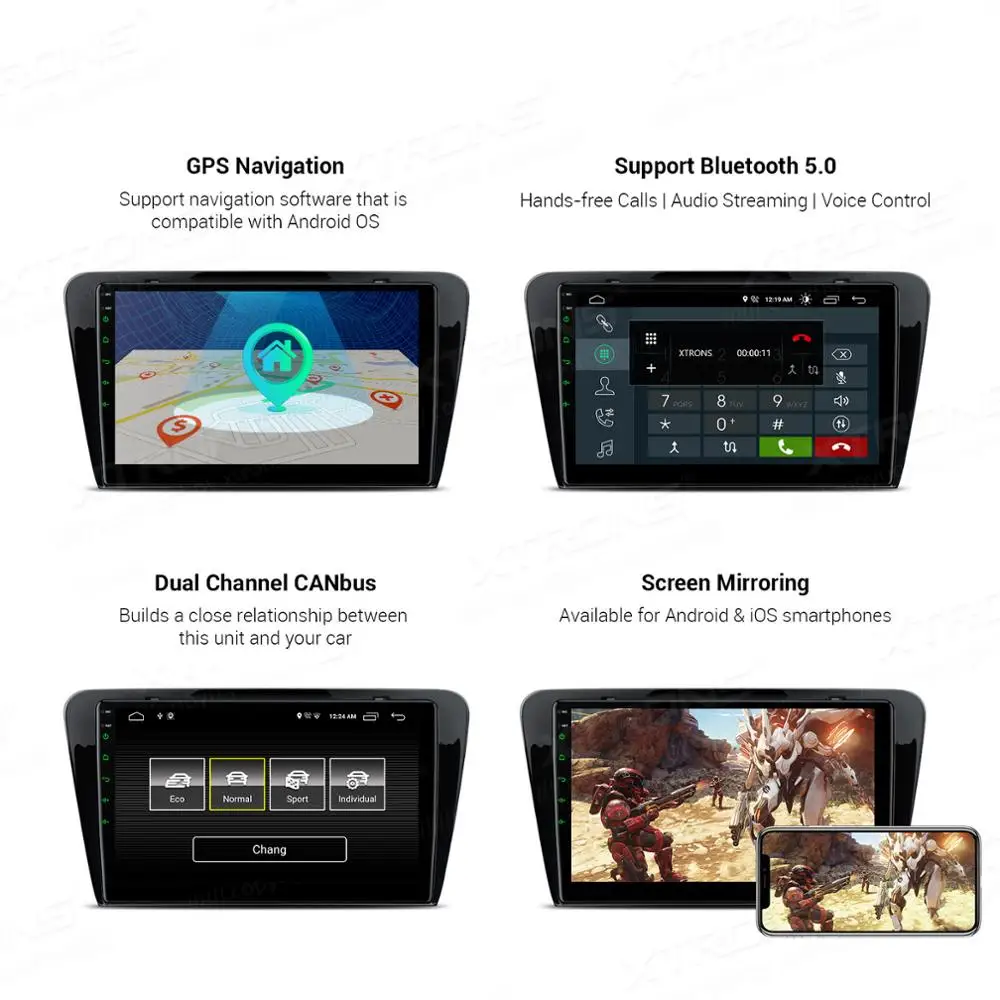 XTRONS 10 1 ''IPS Android DSP Автомобильный мультимедийный стерео радио плеер для Skoda Octavia