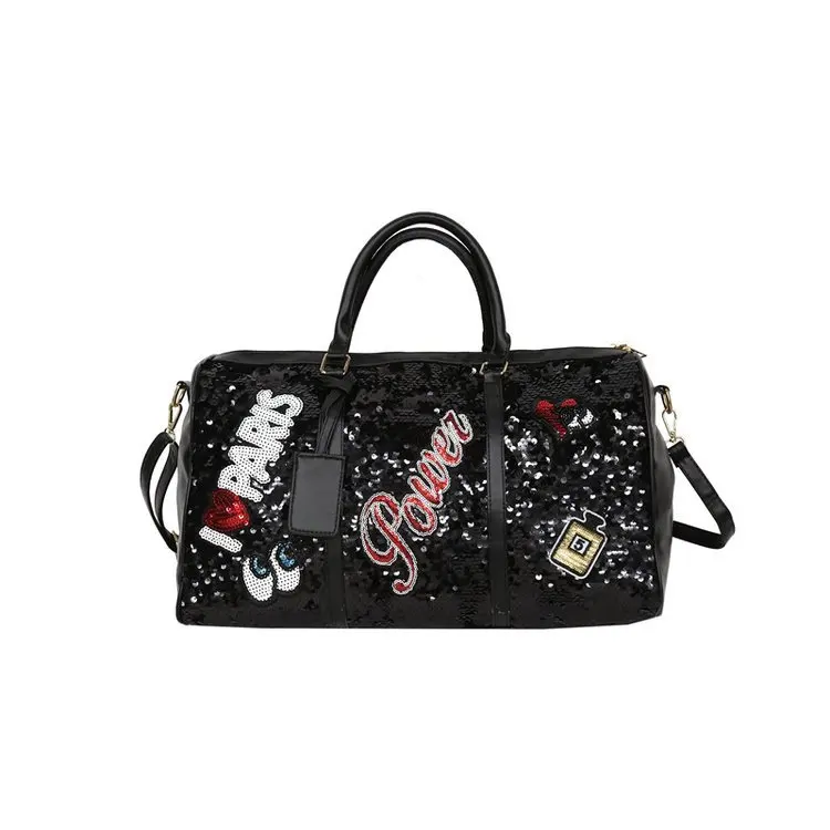 Fashion Casual Sequined Letters Women's Single-Shoulder Crossbody Bag Handbag Large Capacity Outdoor Travel Bag