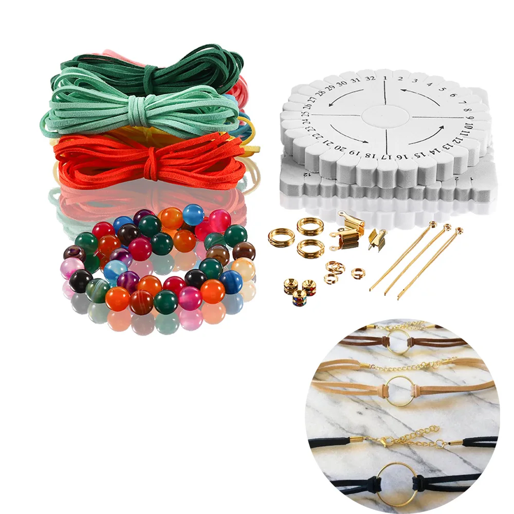 

630 шт./лот вощеный шнур, бусины из наурального камня, шнур, диск, диск для браслетов, комплект для изготовления ювелирных изделий, аксессуары