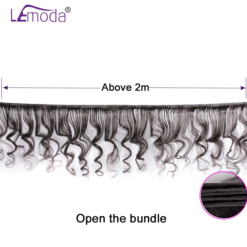 Lemoda малазийские свободные волнистые человеческие волосы плетение пучки 4