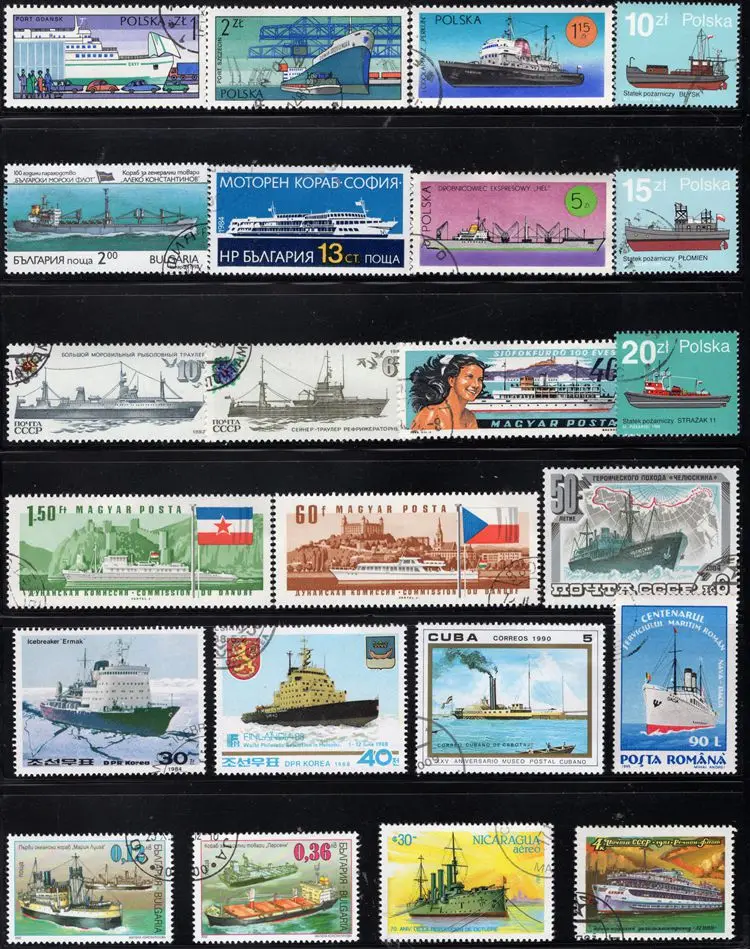 

50Pcs/Lot Modern Boat Ship Stamp Topic All Different From Many Countries NO Repeat Postage Stamps with Post Mark for Collecting