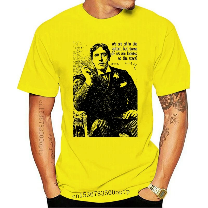 Новая Серая Футболка из 2021 хлопка с принтом Оскар вильд желоба|Мужские футболки| |
