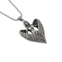 vintage 316 stainless steel angel wings sexy lady pendant necklace women men sexy angel wings lady fashion necklace