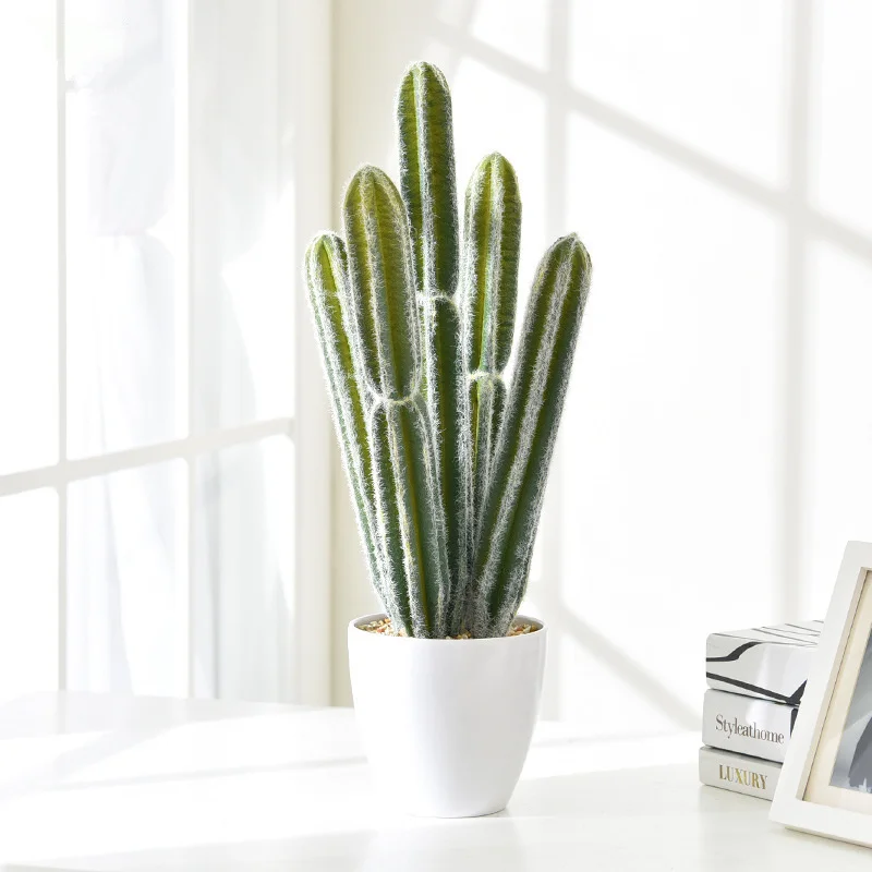 Искусственный кактус в горшке бонсай домашний магазин украшение тропические