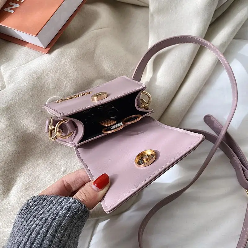 

Lightweight Mini Square Handbags for Women Pure Color PU Leather Clamshell Small Crossbody Bags Ladies Luxury Wild Shoulder Bag
