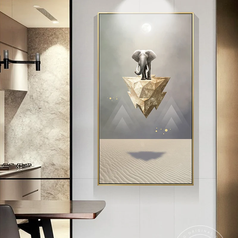 Новая китайская живопись слон забра вахальная холст творческие постеры принты