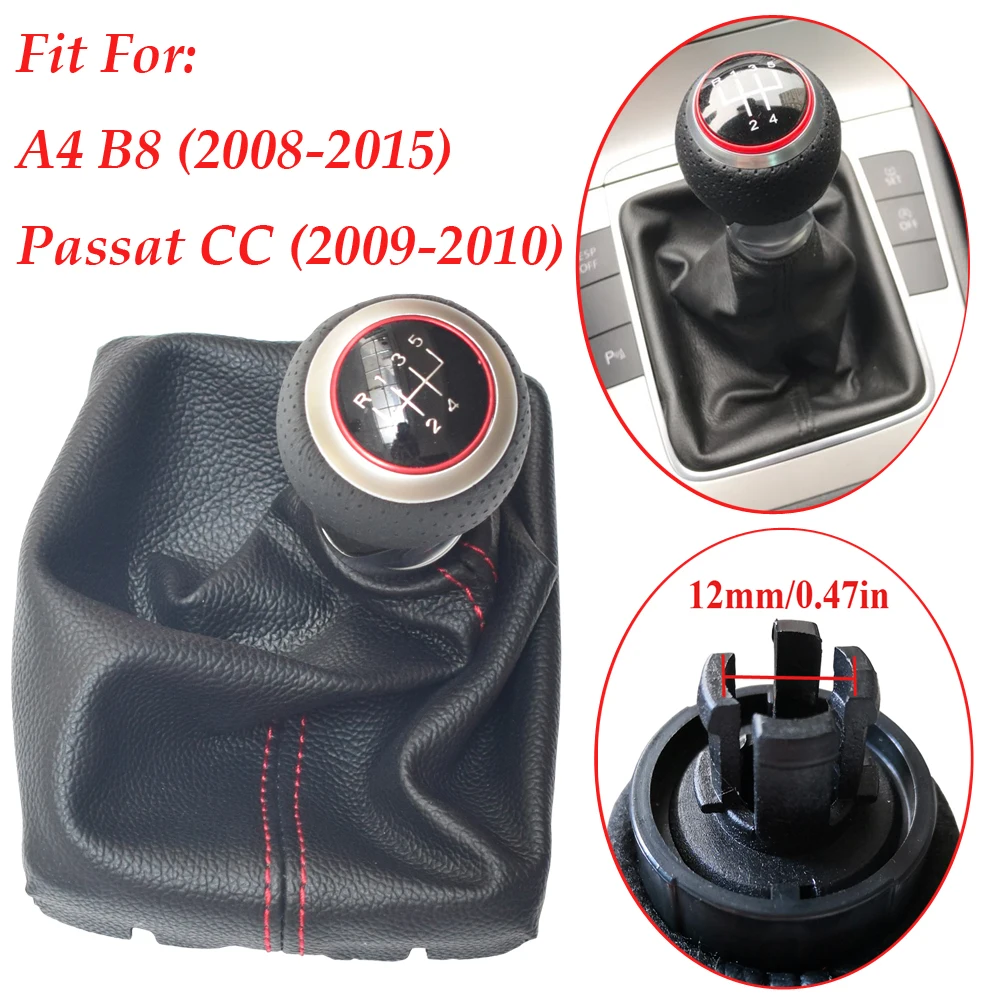 5/6 скоростная кожаная красная ручка переключения передач хромированная женская