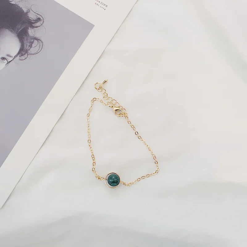 

Wollet гарнитур ювелирных украшений из природного камня бирюзы прямая передача бусины браслет подарок