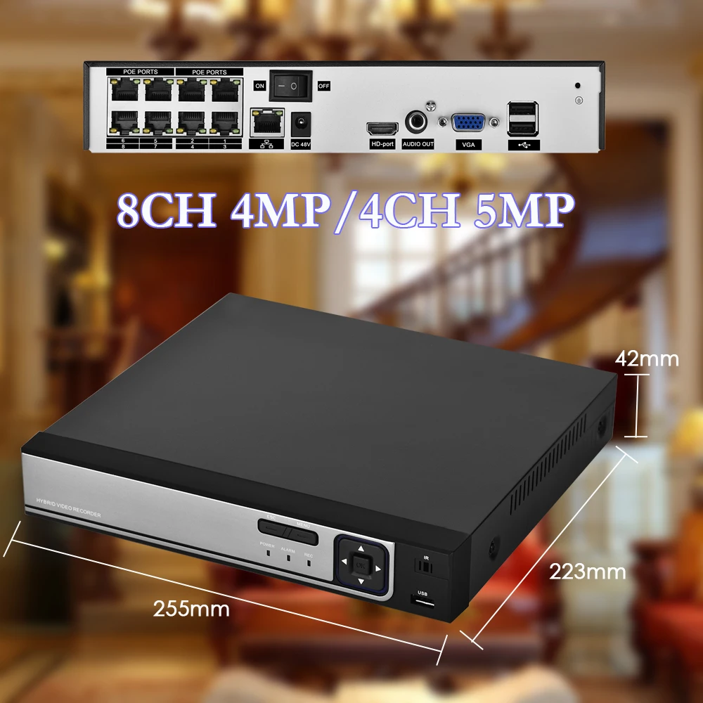AZISHN 4MP H.265 8CH POE NVR домашняя система безопасности 4MP 3MP аудио запись Металл наружное видео наблюдение IP купольная камера комплект ONVIF